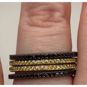 Hidalgo Sterling Silver CZ Eternity Band Stacking Stackable Ring Size 9.25